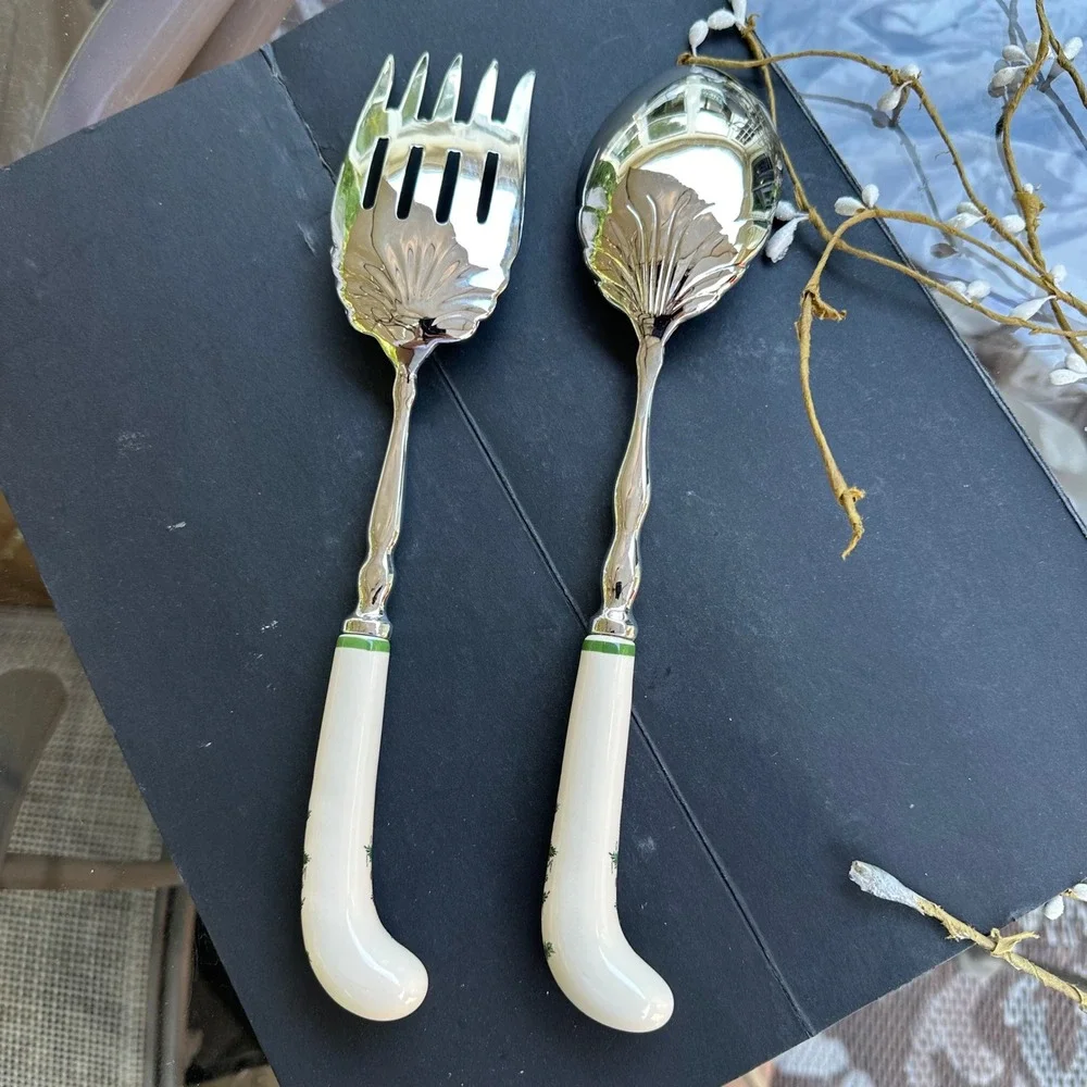 Spode Christmas Tree Cutlery - Serving Utensils Stainless Steel 2 Pc